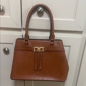 Elegant Brown Faux Leather Handbag